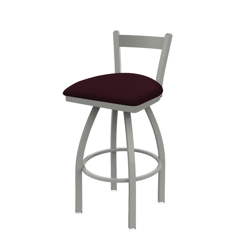 Tabouret de bar 821 Catalina, Bordeaux Canter, Nickel anodisé, Tabouret de comptoir (assise de 25 po de hauteur)