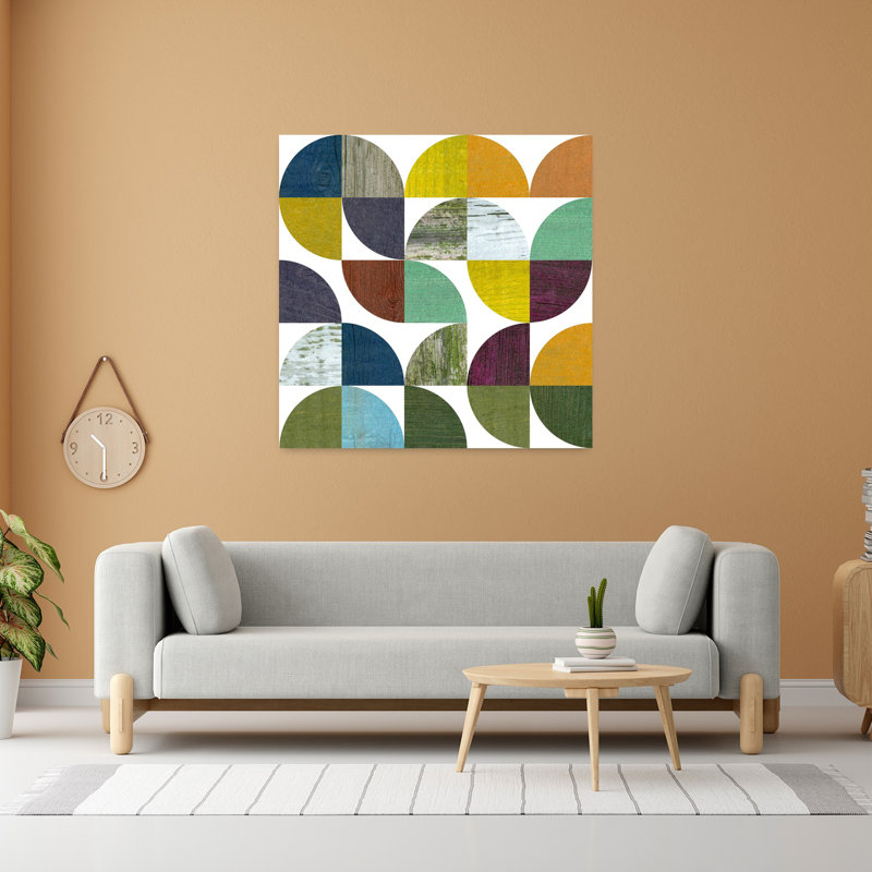 Rustic Rounds 3.0 Abstract Contemporary Art, 48" H x 48" W