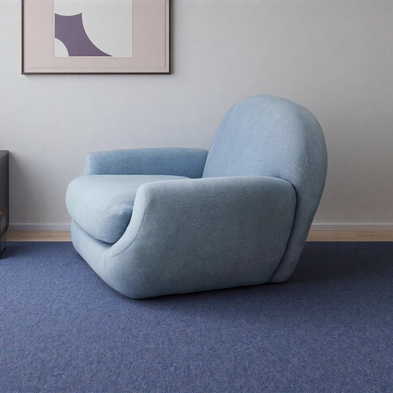 Chaise de loisirs crémeuse simple avec un grand confort., Bleu