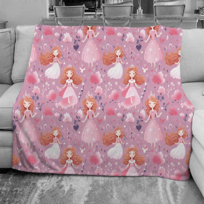 Princess Fairy Machine Printed Throw Blanket