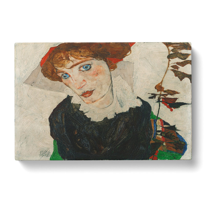 Portrait Of Wally Neuzil by Egon Schiele - Wrapped Canvas Painting, 50cm H x 76cm W x 3cm D