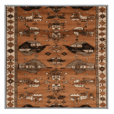 Machine Washable Turkish Brown Area Rug