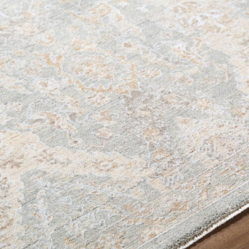 Landwehr Machine Woven Area Rug, Rectangle 7'10" x 10'2", Seafoam/Beige/Medium Gray