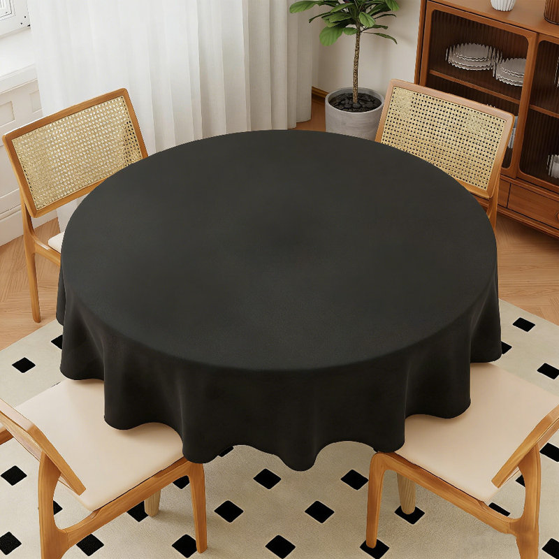 Round Table Cloth,127L X 127W CM,Black