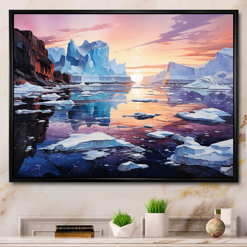 Antartica Antarctique Melody Harmonious II - impression, H 12 po x l 20 po x P 1 po, Cadre flottant noir