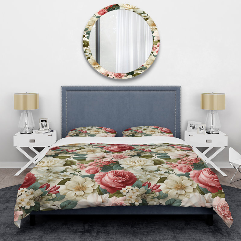 Ensemble de housse de couette Antique Rose, Housse de couette simple + 1 taie décorative stan