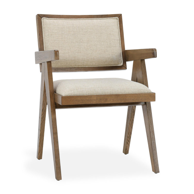 Dolton Upholstered Solid Wood Arm Chair
