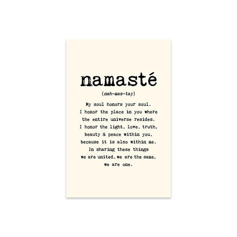 Impression de Namaste sur verre acrylique, H 24 po x l 16 po x P 0,25 po