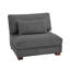 Chaise rembourrée sans accoudoirs en velours côtelé gris Maelina-107627215