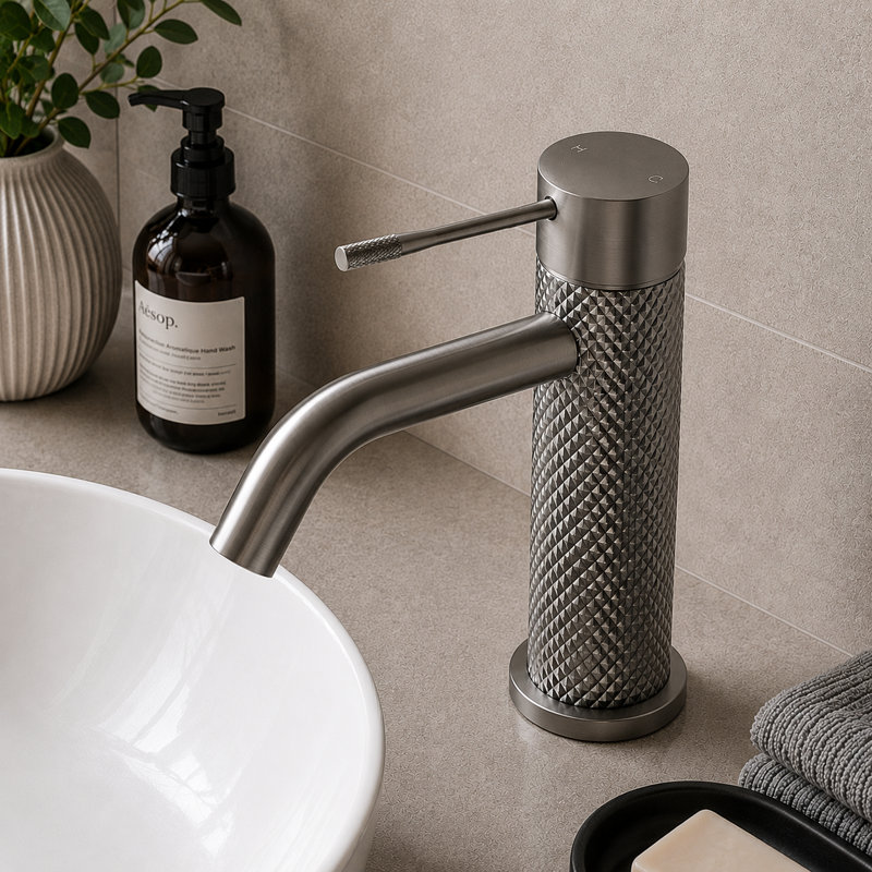  Madrid Mono Basin Mixer with Waste, Gun Metal