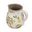 Vase en céramique blanc avec motif jaune citron