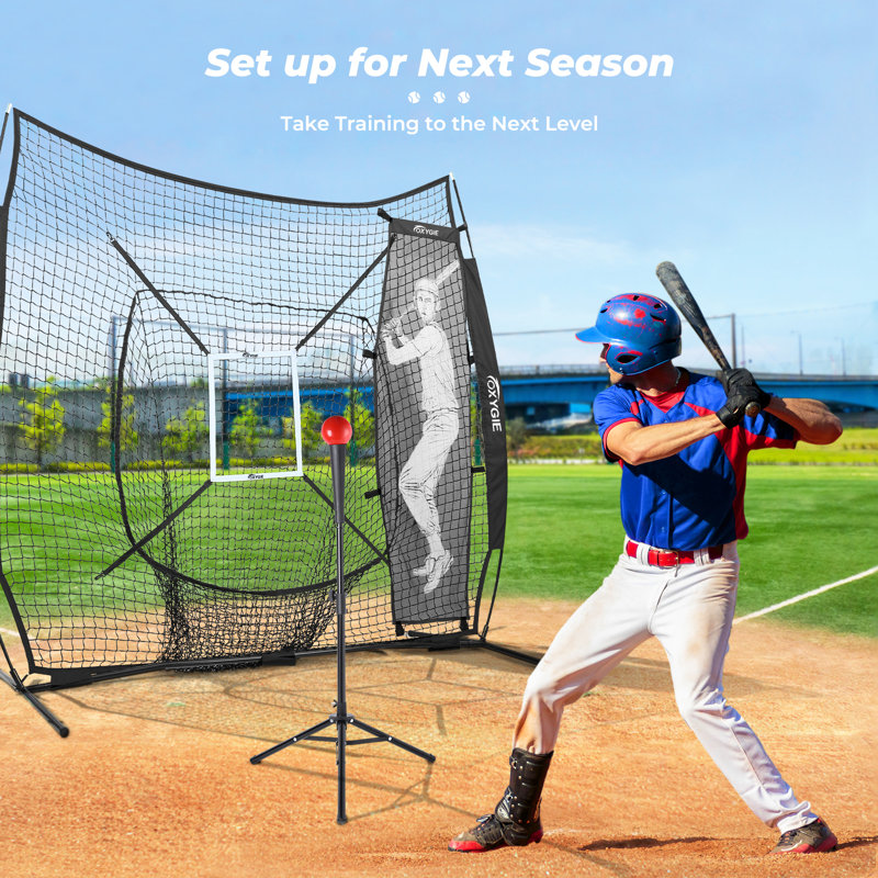 Baseball Softball Hitting Pitching Batting Practise Net With Batting, Black