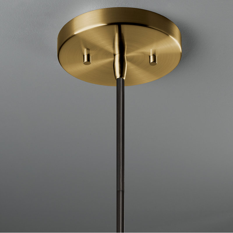 Luminaire suspendu en forme de dôme à 1 lumière de la collection Leni, Laiton antique, Terracotta