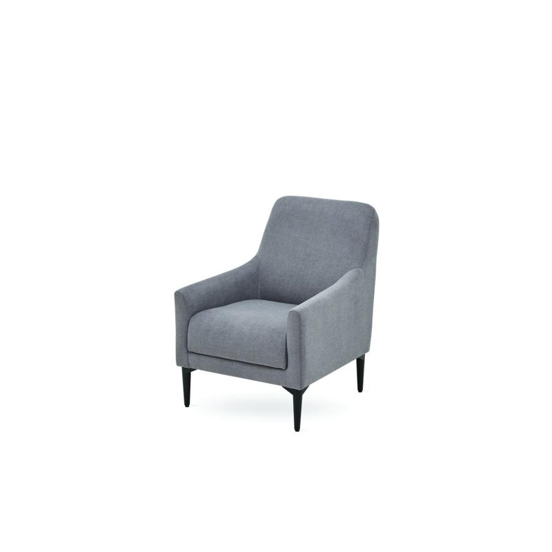 Fauteuil Briza gris clair en tissu performance avec coussins à mémoire de forme