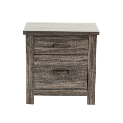 2 Drawers Nightstand In Brown For Bedroom - & Reliable Framework With Quality