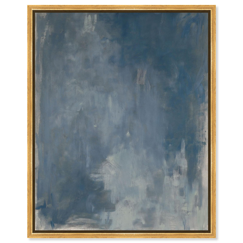 «Blue Monolithe», reproduction d'art sur toile par Art Remedy, H 37 po x l 31 po, Cadre doré