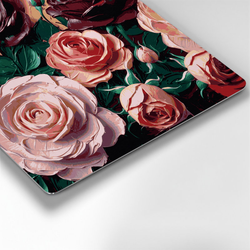 «Botanical Roses», art mural en métal brun, H 192 po x l 192 po x P 0,05 po