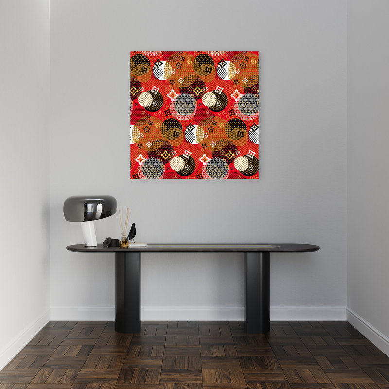 Élégant motif asiatique abstrait, art mural classique élégant, 32" H x 32" W