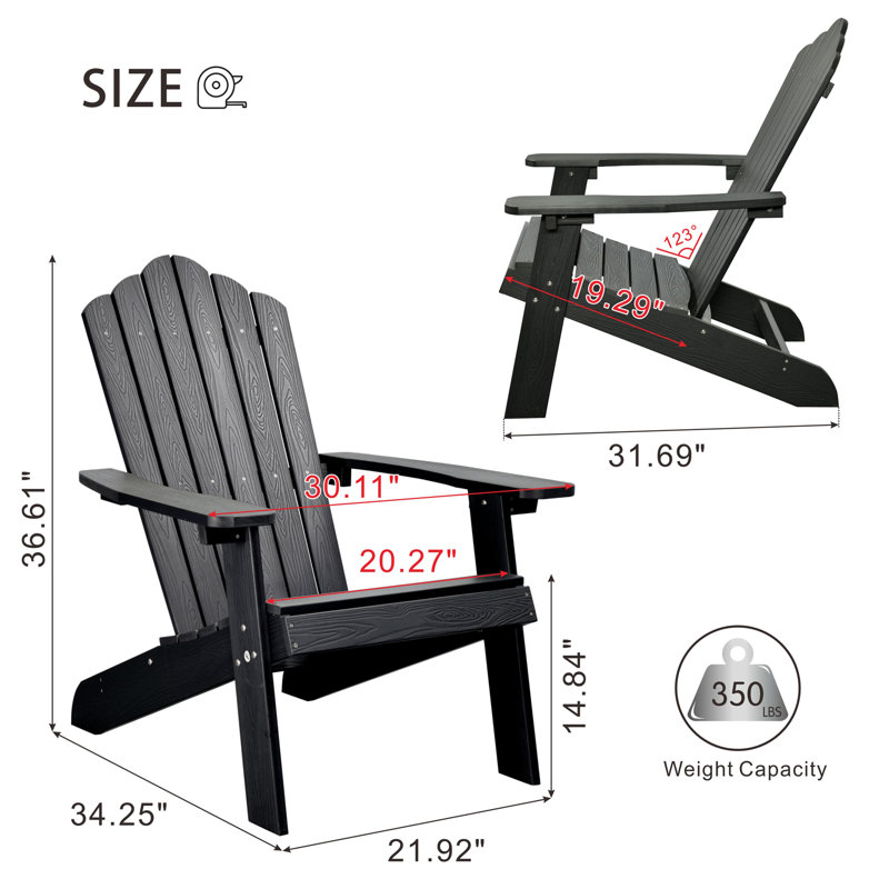 Frea Outdoor Adirondack Chair, Gray
