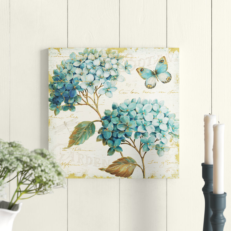 «Blue Garden V» par Daphne Brissonnet, reproduction d'art sur toile tendue, H 12 po x l 12 po