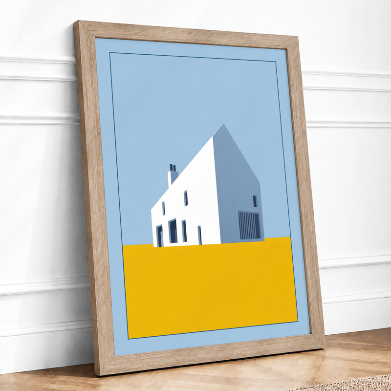 Geometric Architecture Minimalist - Framed Print, A1 - 84.1 x 59.4 cm, Oak