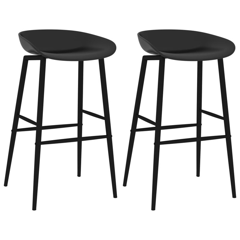 Bettye Counter Stool with Metal Frame, Black, Black