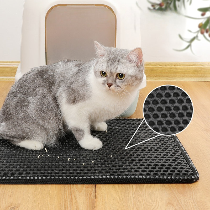Tapis de litière double couche efficace, imperméable et facile à nettoyer, fond antidérapant, pattes douces, matériau durable
