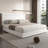 Queen Size Bed with Storage Drawers Upholstered Platform Bed Adjustable with Nailhead Trim Headboard Wooden Slats Support Bed Frame-100041929-88284567