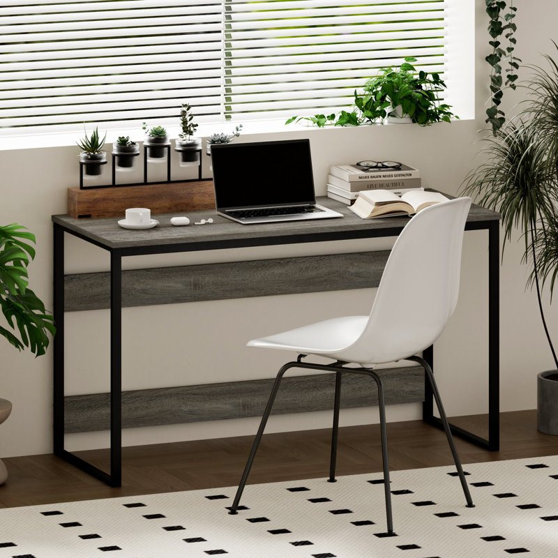 Poste de travail compact Modern Home, Gris chêne français