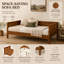 Lit de jour Cavrelisse en bois pleine grandeur avec cadre à trois côtés, canapé-lit plateforme en noyer foncé, construction en pin, contreplaqué et MDF, 10 lattes de soutien pour matelas, aucun sommier requis-2072742783