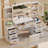 Kenn 58.4" Modern Led Makeup Vanity Set With Mirror, 8 Drawers & Charging Station - Includes Stool, White And Gold