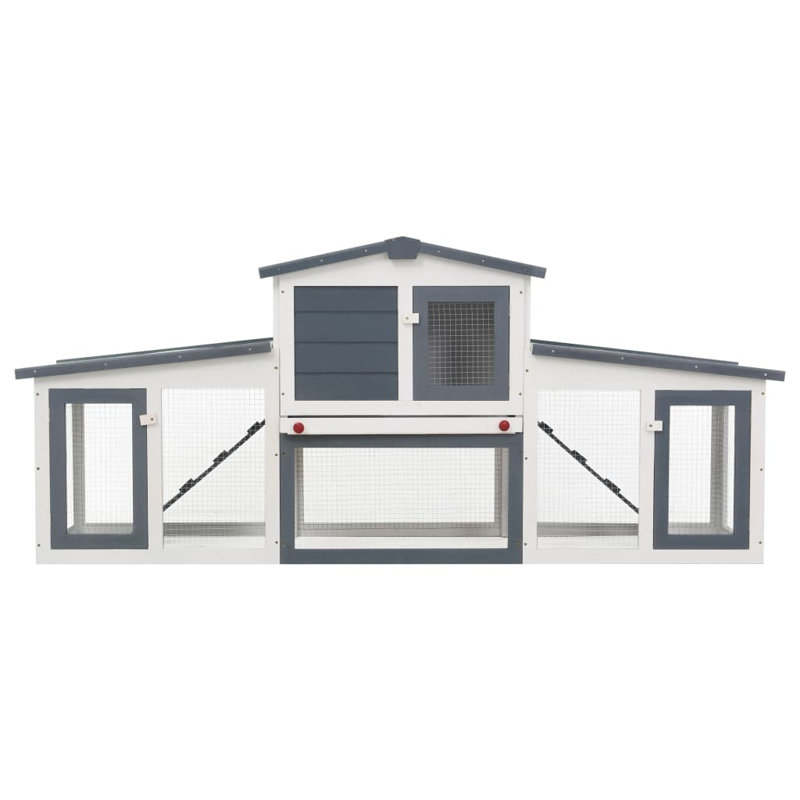 Ludgershall Weather Resistant Rabbit Hutch, Grey/White