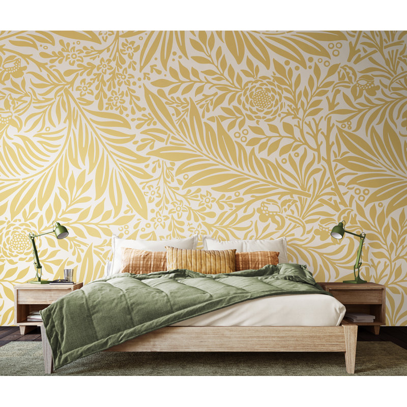 ClassicLiving Trailing Ferns Matte Roll, Soft Gold Matt, 350cm L x 280cm W