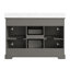 Meuble-lavabo autoportant de 122 cm (48 po) en bois gris avec lavabo simple et comptoir en pierre reconstituée-33577365