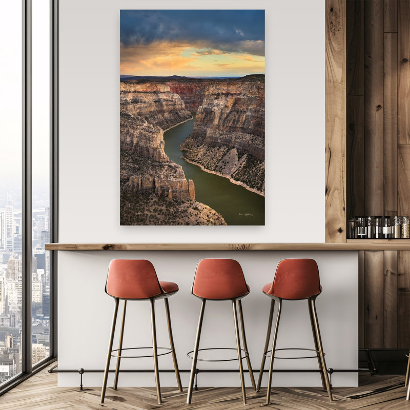 Bighorn Canyon, paysage contemporain abstrait coucher de soleil, impression d'art mural, H 60 po x l 40 po