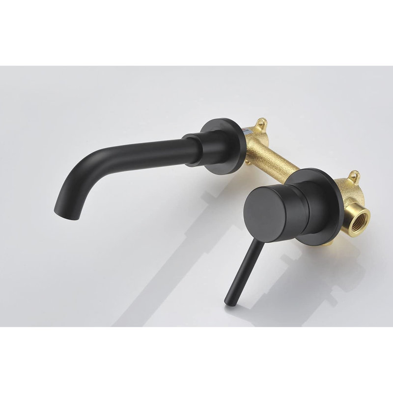 Matte Black Wall Mounted Tap - Solid Brass Material, 360-Degree Swivel Spout, Aerator For Smooth Flow Bathroom Sink Faucet Contemporary Style, 1 Handle, Included A Stylish Bath