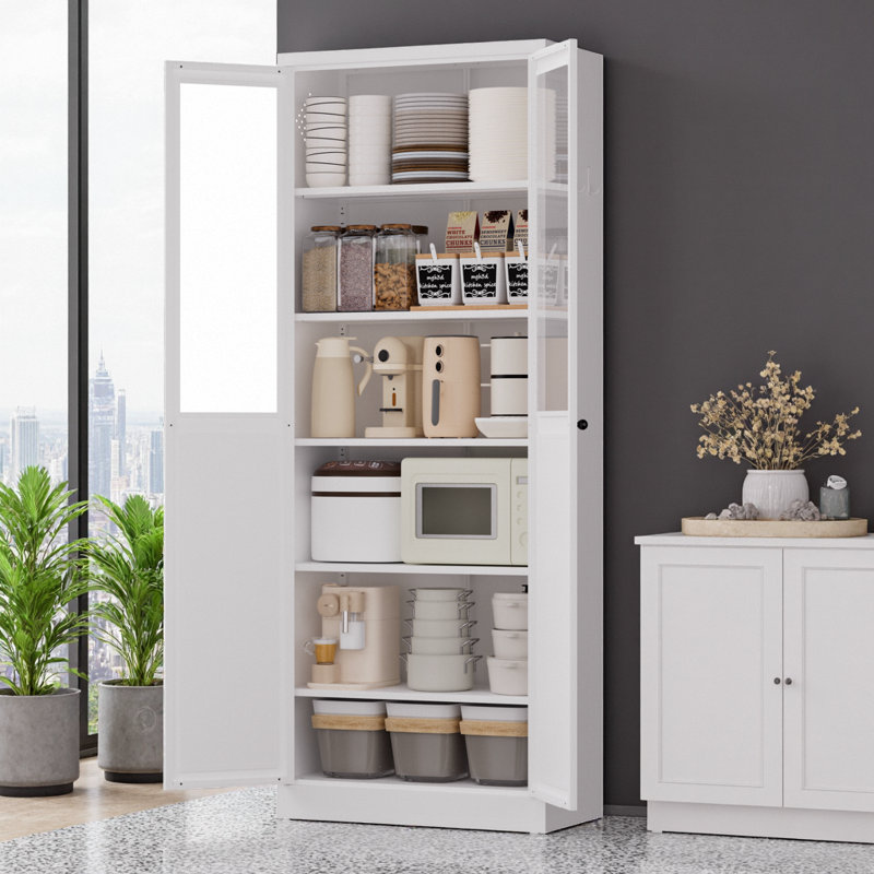Garde-manger 72 po en métal blanc - tablettes réglables de 66 lb, assemblage sans outil de 40 minutes