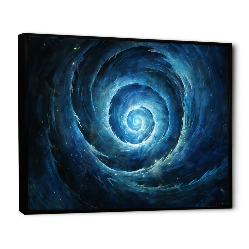 Coheman - Abstract Spirals, art mural, Toile avec cadre flottant noir, H 16 po x l 32 po x P 1 po