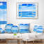 Coussin décoratif imprimé fenêtre et bleu