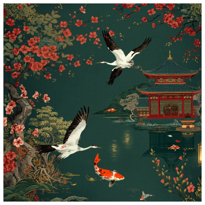 Coussins décoratifs japonais, 20 x 20 pouces