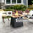 28 - Inch Square 40,000 Propane Gas Fire Pit Table With Unique Design, Brown, + Iron, Tile Desktop For Outdoor Ambiance Auto Ignition Propane, And-1408040116-1408040117