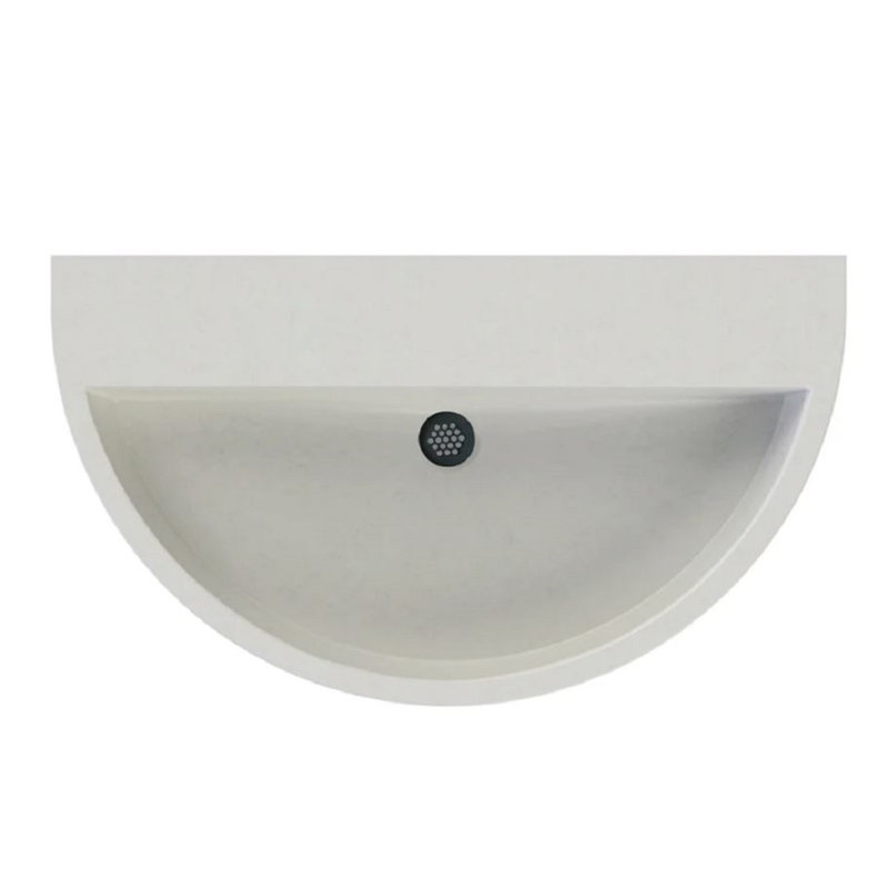 Évier en béton 30 po KURVE, Étain, Aucun trou, Brushed Nickel