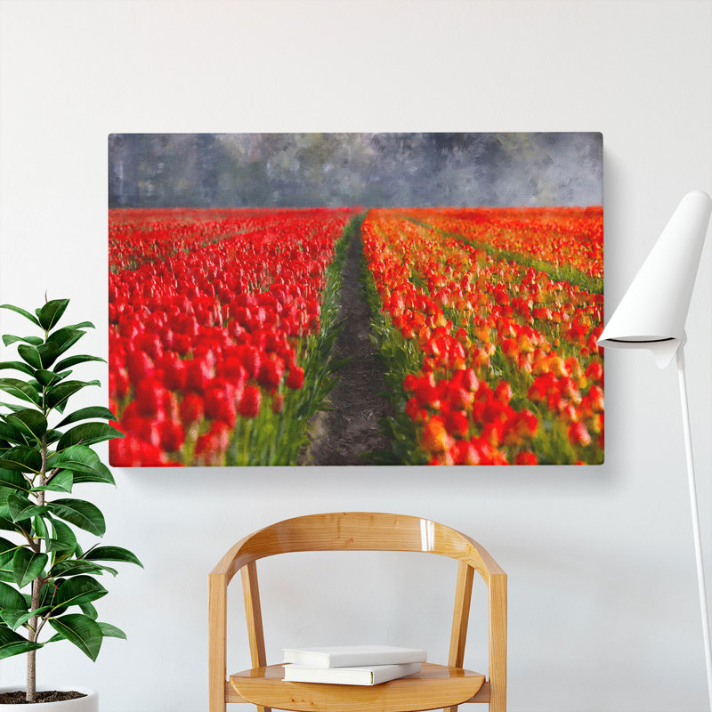 Field Of Tulips - Wrapped Canvas, 40cm H x 60cm W x 3cm D