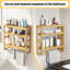 Tablette de salle de bain réglable au-dessus de la toilette avec barre de suspension - Organisateur de rangement mural en bambou robuste pour la salle de bain, la cuisine, la chambre à coucher