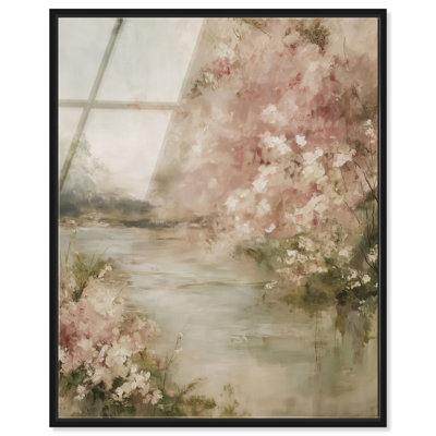 Rosy Reverie II Framed Acrylic Print Vintage Floral Art by Art Remedy, Black Frame, 24 x 30