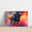 1 pièce, impression sur toile encadrée Bull Rush, fond de flamme, expression murale abstraite, frontons muraux, décoration murale, parfaite pour la décoration de chambre salon chambre bureau cuisine salle de bain décor à la maison, décoration murale idéale rustique et moderne