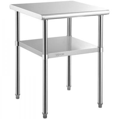 Stainless Steel Prep Table, 24 x 24 x 36 Inch, 600lbs Load Capacity Heavy Duty by 17 Stories