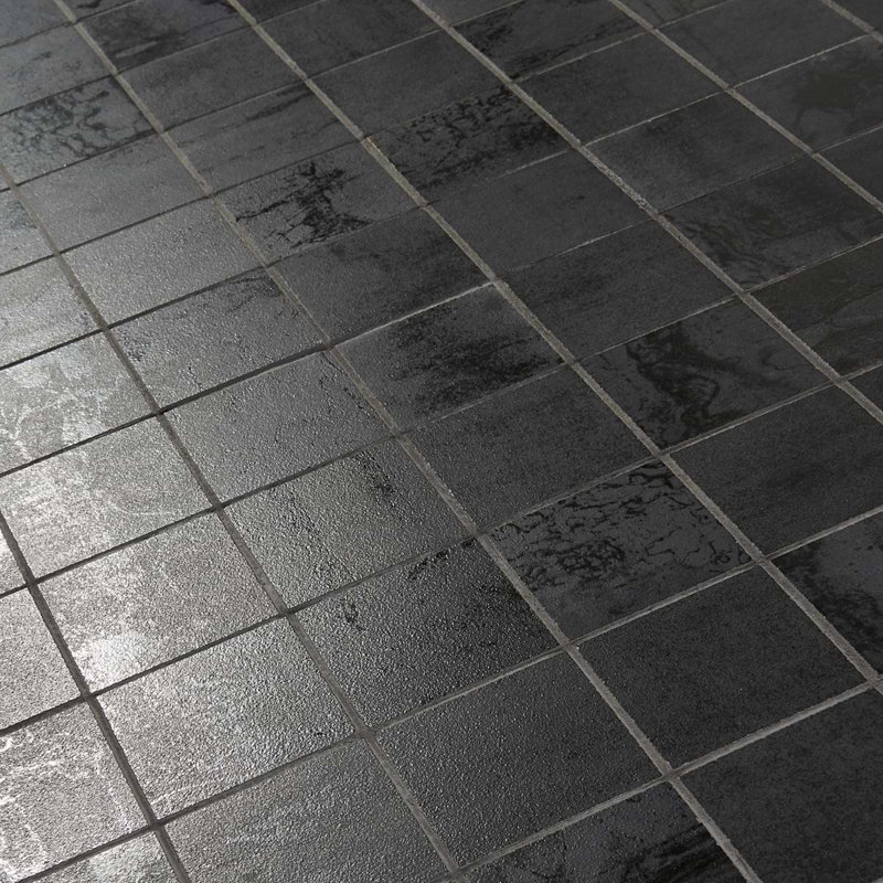 Angela Harris Inspira 2X2 Matte Porcelain Mosaic Tile, Dark Gray