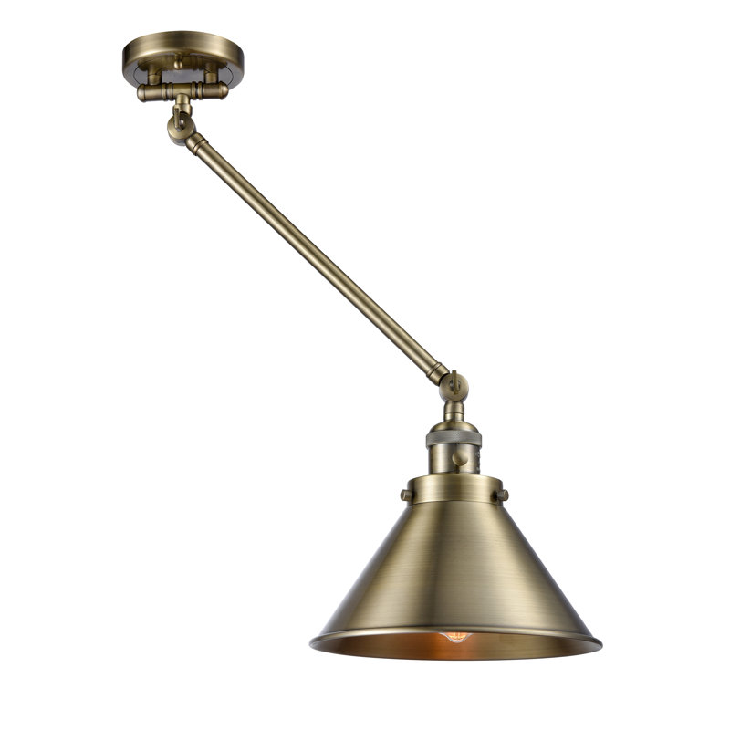 Bras pivotant à 1 lumière Paylor, DEL, Laiton antique, Laiton antique