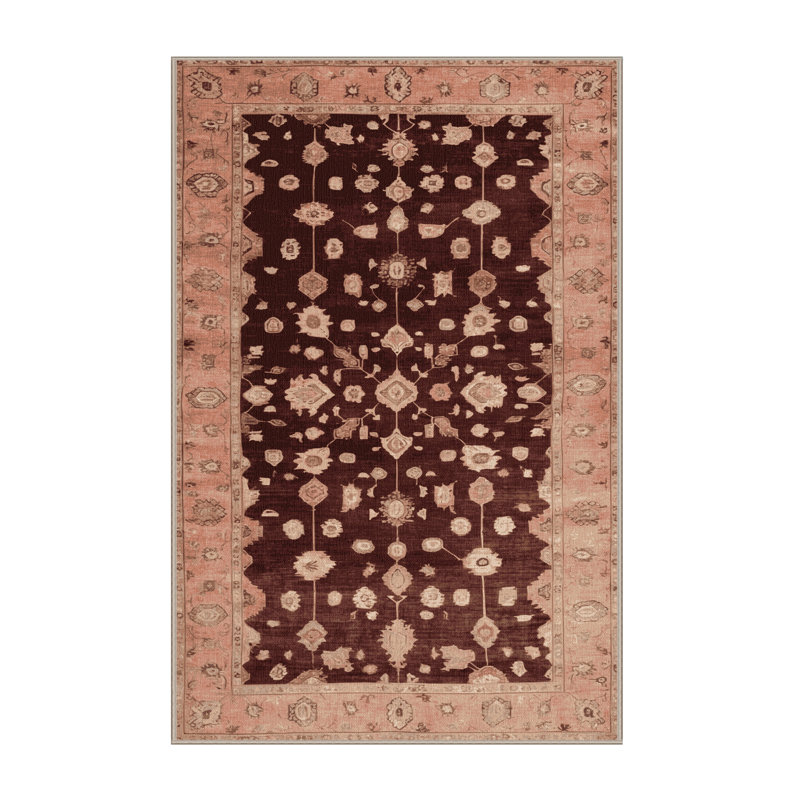 Tapis brun lavable à la machine, Rectangle 5 pi x 7 pi